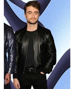 Alternative view of Daniel Radcliffe Weird The Al Yankovic Story Black Bomber Leather Jacket