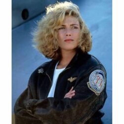 Top Gun Kelly Mc Gillis Bomber Black Leather Jacket