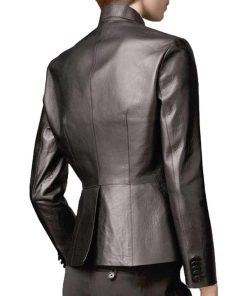 Alternative view of Women Casual Slim Fit Black Real Leather Coat Style Jacket