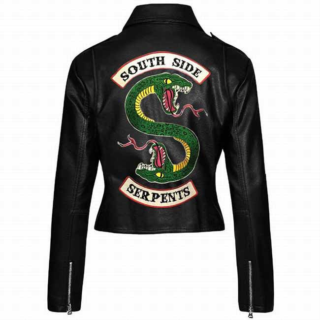 Women Riverdale Southside Serpents Jacket in Black Leather