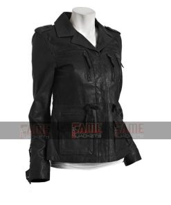 New Style 4 Pockets Real Leather Slim Fit Jacket For Women