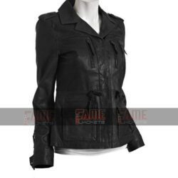 New Style 4 Pockets Real Leather Slim Fit Jacket For Women