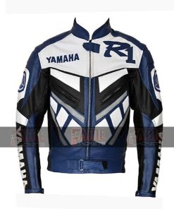 Yamaha R1 Men Blue Racer Jacket