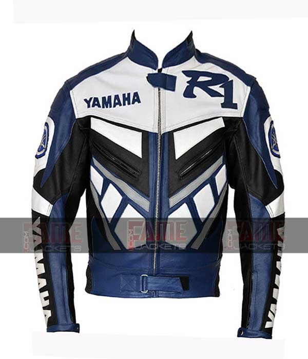 Yamaha R1 Men Blue Racer Jacket