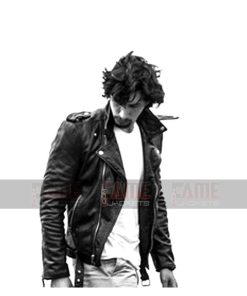 Adam Driver Mens Black Biker Jacket