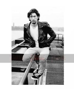 Alternative view of Adam Driver Mens Black Biker Jacket