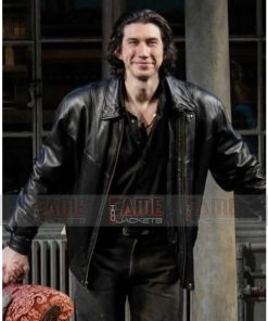 Alternative view of Adam Driver Casual Men's Black Leather Bomber Jacket