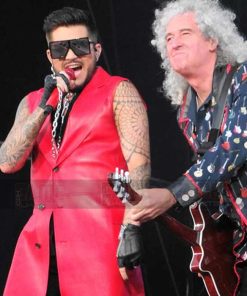 Alternative view of Adam Lambert Concert 2020 Red Leather Coat
