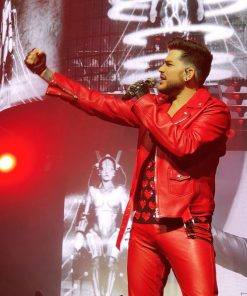 Adam Lambert Concert 2020 Red Leather Jacket