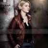 Alcatraz Sarah Stone Real Brown Leather Casual Jacket For Women