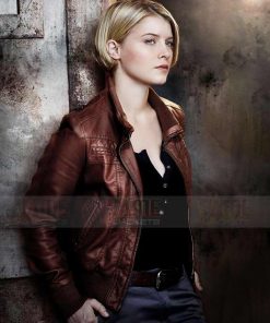 Alcatraz Sarah Stone Real Brown Leather Casual Jacket For Women
