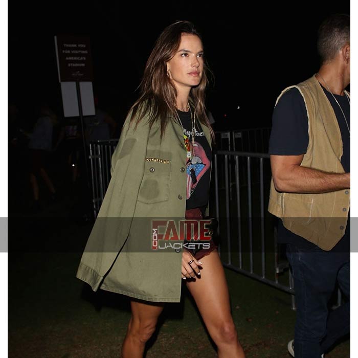 Alessandra Ambrosio Ladies Casual Mini Cotton Coat