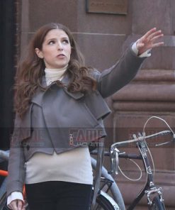 Alternative view of Anna Kendrick Women's Cropped Grey Wool Slim Fit Jacket