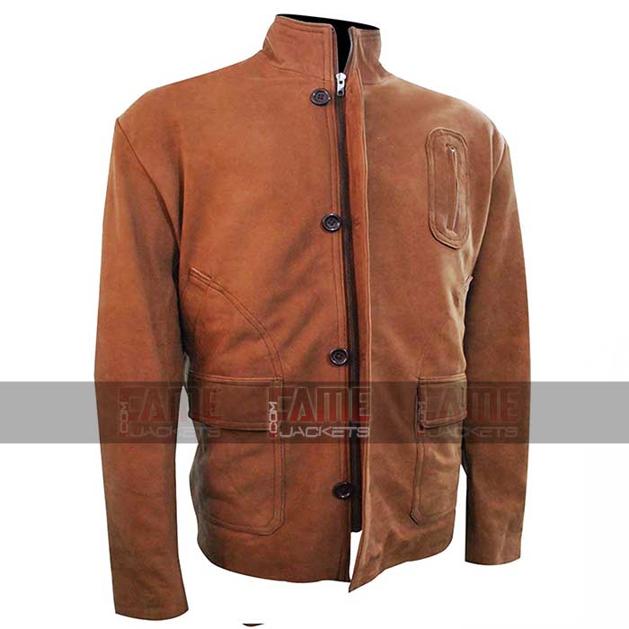 Stephen Amell Oliver Queen Tan Brown Suede Jacket