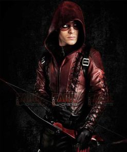 Alternative view of Arsenal Red Arrow Hooded Leather Jacket