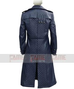 Alternative view of Assassins Creed Coat in Quilted Blue Leather for Winters