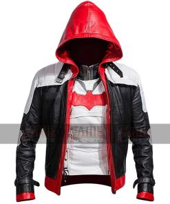 Men Batman Logo Red Hooded Jacket