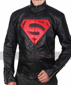 Batman vs Superman Black Leather Jacket With Logo