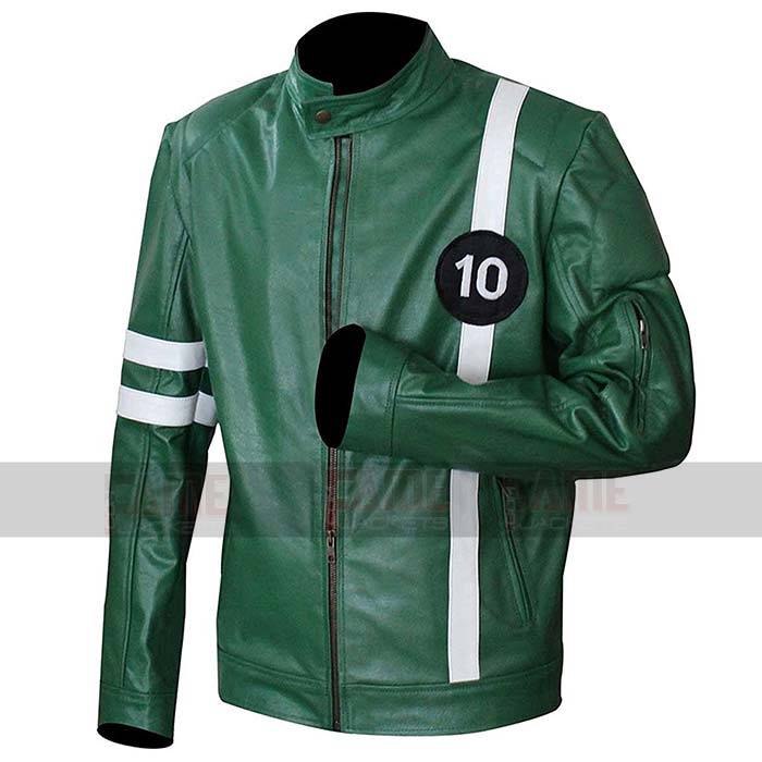 Ben 10 Genuine Green Leather Jacket For Men