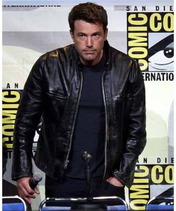 Ben Affleck Distressed Real Black Leather Jacket Sale