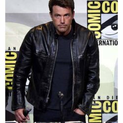Ben Affleck Distressed Real Black Leather Jacket Sale