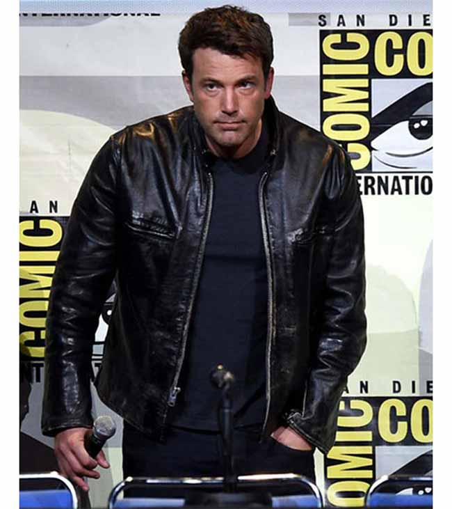 Ben Affleck Distressed Real Black Leather Jacket Sale