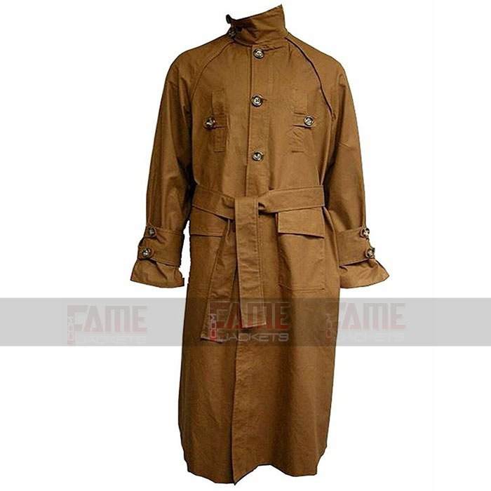 Blade Runner Vintage Brown Trench Long Cotton Coat