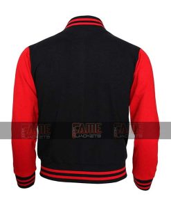 Alternative view of Black And Red High School Letterman Varsity Jacket On Sale