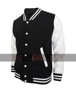 Men Varsity Jacket Custom Made in Black