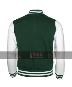 Alternative view of Green And White High School Letterman Varsity Jacket Online