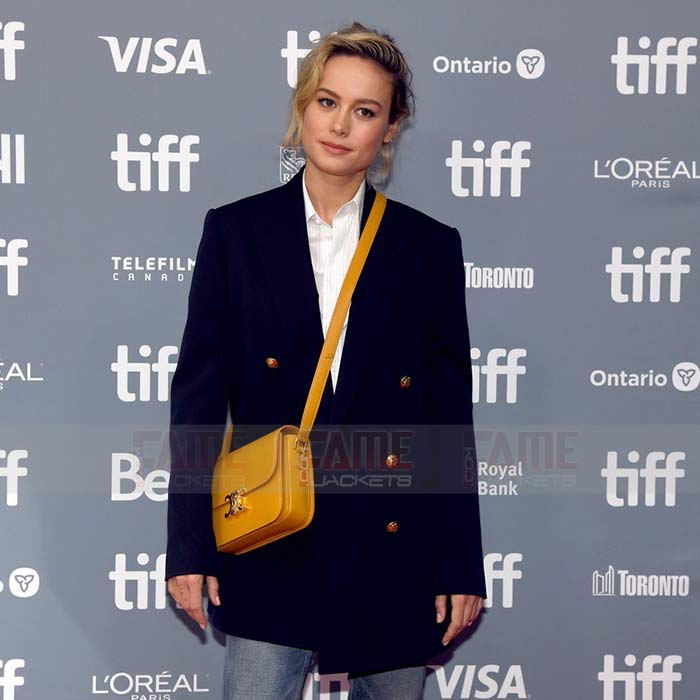 Brie Larson Captain Marvel Wool Coat