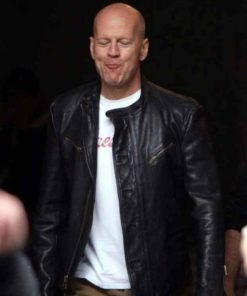 Bruce Willis A Good Day To Die Hard 5 Mens Leather Cafe Racer