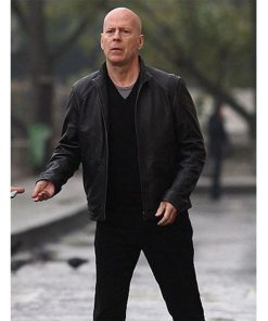 Bruce Willis Acts Of Violence Casual Black Real Leather Jacket