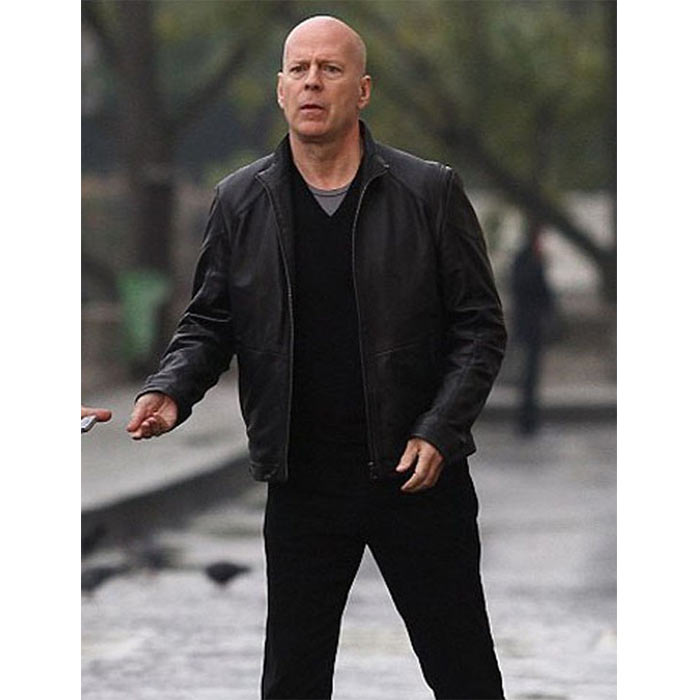 Bruce Willis Acts Of Violence Casual Black Real Leather Jacket