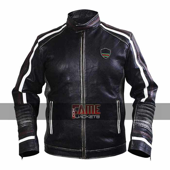Men Black Cafe Racer Retro Biker Brando Jacket