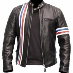 Captain America Vintage Easy Rider Black Leather Jacket