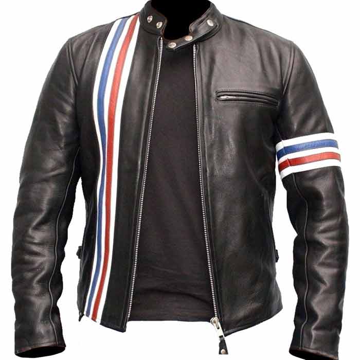 Captain America Vintage Easy Rider Black Leather Jacket