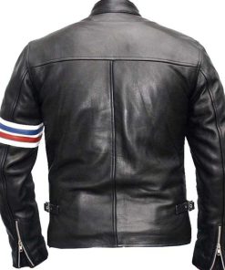 Alternative view of Captain America Vintage Easy Rider Black Leather Jacket