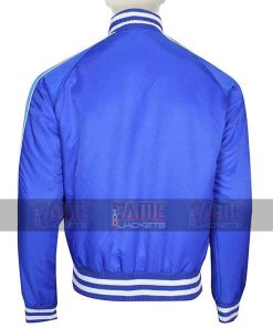 Alternative view of Captain Boomerang Suicide Squad Jai Courtney Blue Satin Bomber Jacket