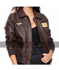 Alternative view of Carol Danvers Bomber Leather Jacket