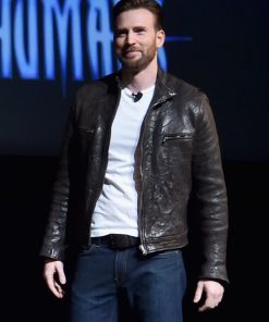 Chris Evans Brown Leather Jacket