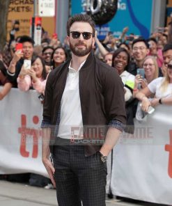 Chris Evans Men's Casual Brown Cotton Jacket