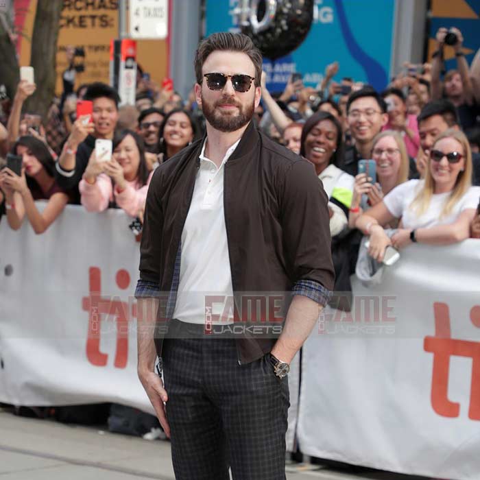 Chris Evans Men's Casual Brown Cotton Jacket