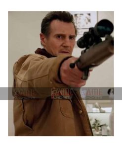 Alternative view of Cold Pursuit Liam Neeson Men's Khaki Cotton Bomber Jacket