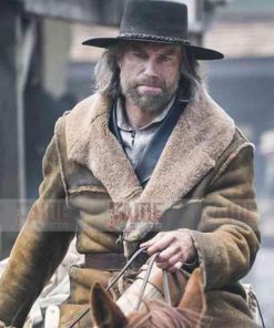 Cullen Bohannon Hell On Wheels Brown Shearling Leather Coat