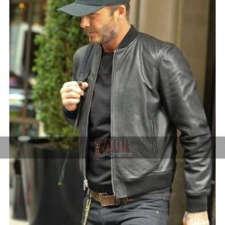David Beckham Bomber Leather Jacket