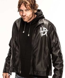 WWE Dean Ambrose Logo Real Black Leather Jacket
