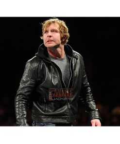 WWE Dean Ambrose Black Genuine Leather Biker Jacket