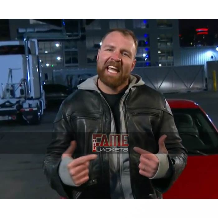 WWE Dean Ambrose Black Leather Biker Jacket