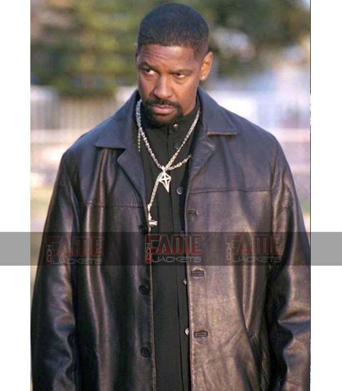 Denzel Washington Mens Black Winter Coat